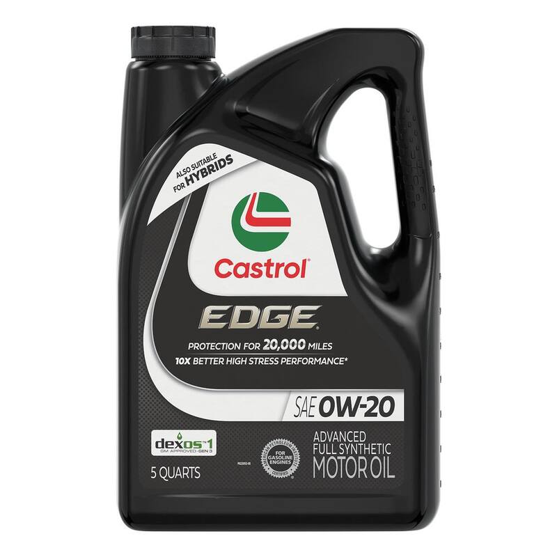 CASTROL EDGE 0W-20 Advanced Full Synthetic Motor Oil, 5 qt. - 1597B2