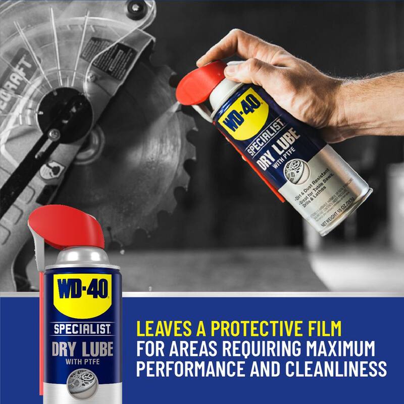 WD-40 SPECIALIST 10 oz. Dry Lube with PTFE, Lubricant with Smart Straw Spray - 300059