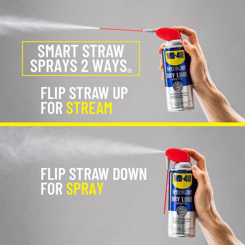 WD-40 SPECIALIST 10 oz. Dry Lube with PTFE, Lubricant with Smart Straw Spray - 300059