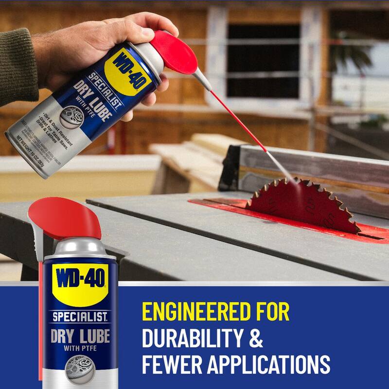 WD-40 SPECIALIST 10 oz. Dry Lube with PTFE, Lubricant with Smart Straw Spray - 300059