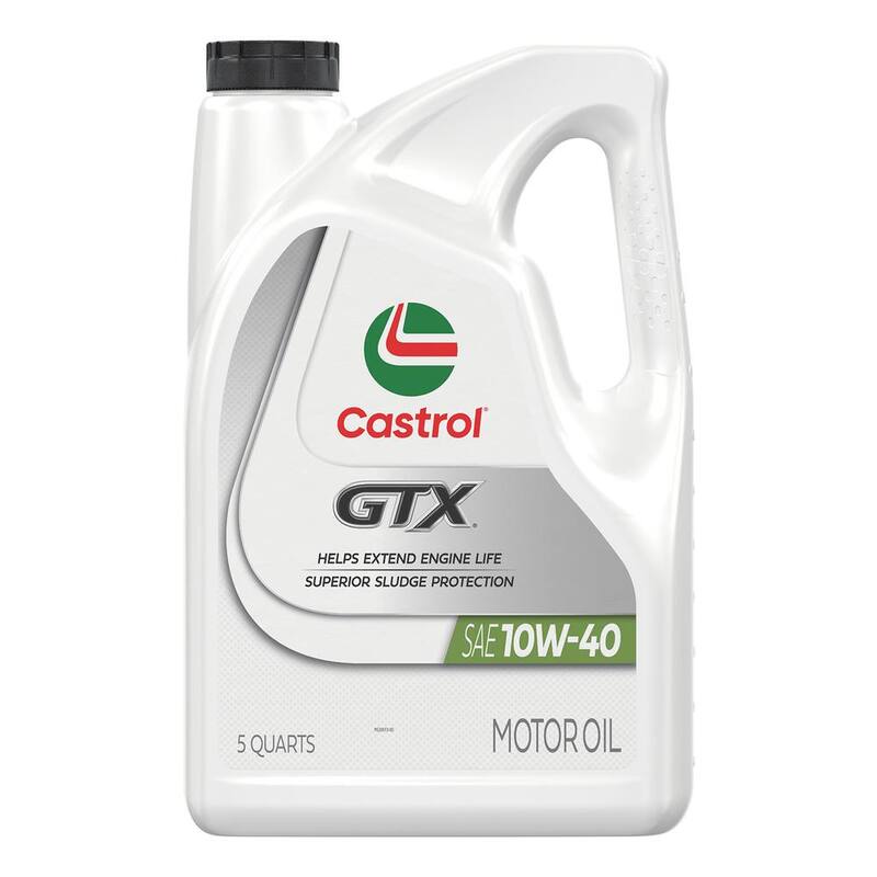 CASTROL GTX 10W-40 Conventional Motor Oil, 5 qt. - 15982E