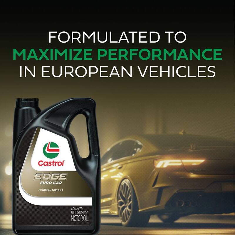 CASTROL EDGE Euro 5W-40 A3/B4 Advanced Full Synthetic Motor Oil, 5 Qt. - 15D934