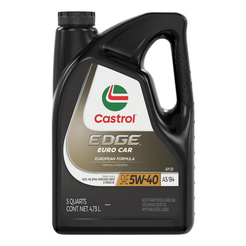 CASTROL EDGE Euro 5W-40 A3/B4 Advanced Full Synthetic Motor Oil, 5 Qt. - 15D934