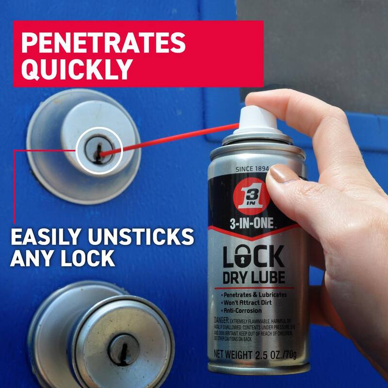 3-IN-ONE 2.5 oz. Lock Dry Lube, Lock Lube and Penetrant - 120074