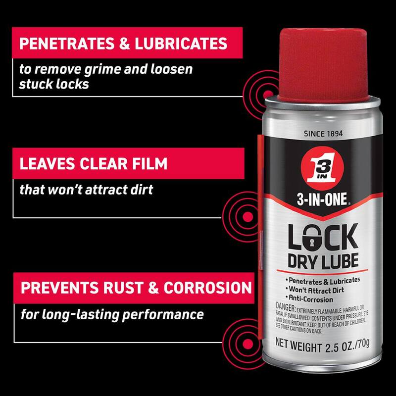 3-IN-ONE 2.5 oz. Lock Dry Lube, Lock Lube and Penetrant - 120074