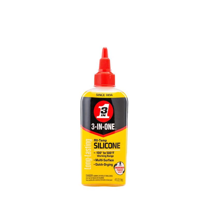 3-IN-ONE 4 oz. All-Temp Silicone Drip Oil, Long-Lasting Lubricant - 120008