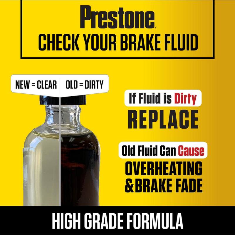 Prestone DOT 3-Brake Fluid - 12 fl. oz. - Synthetic, High Grade, 50,000 Mile - AS400Y-6