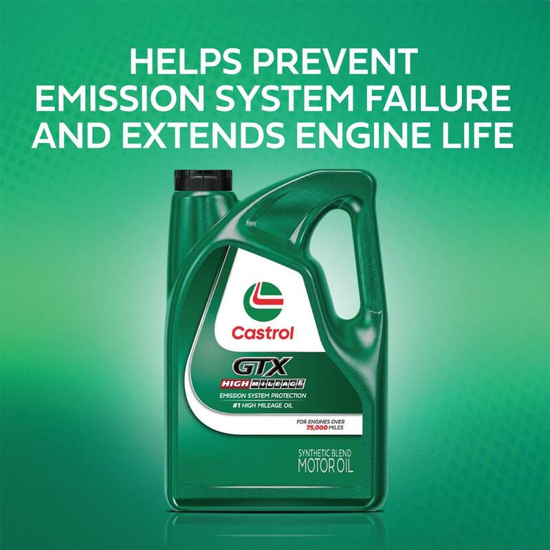 CASTROL GTX High Mileage 5W-30 Synthetic Blend Motor Oil, 1 qt. - 149D6A