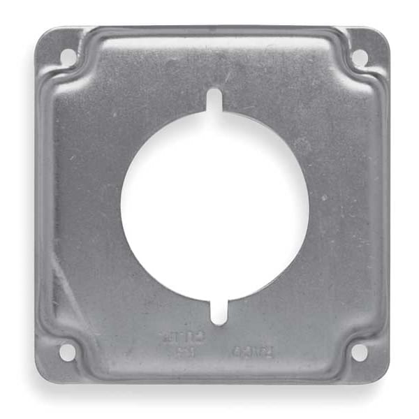 Raco Electrical Box Cover, Square Box Type, 2 Gangs, Square, Galvanized Zinc, Single Receptacle Cover - 810C