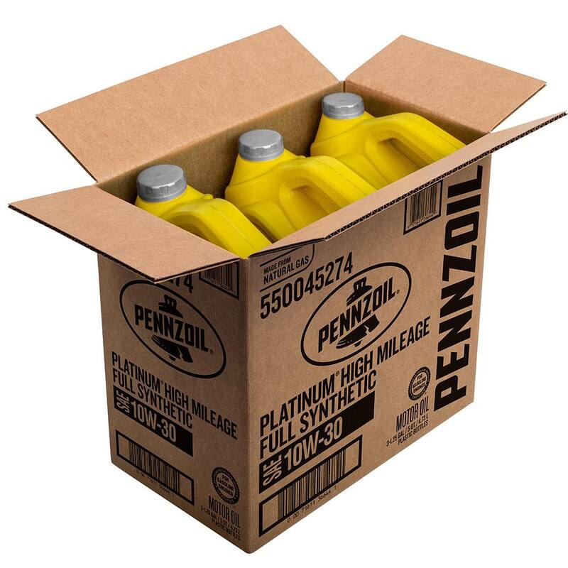 Pennzoil Platinum High Mileage SAE 10W-30 Full Synthetic Motor Oil 5 Qt. - 550045274