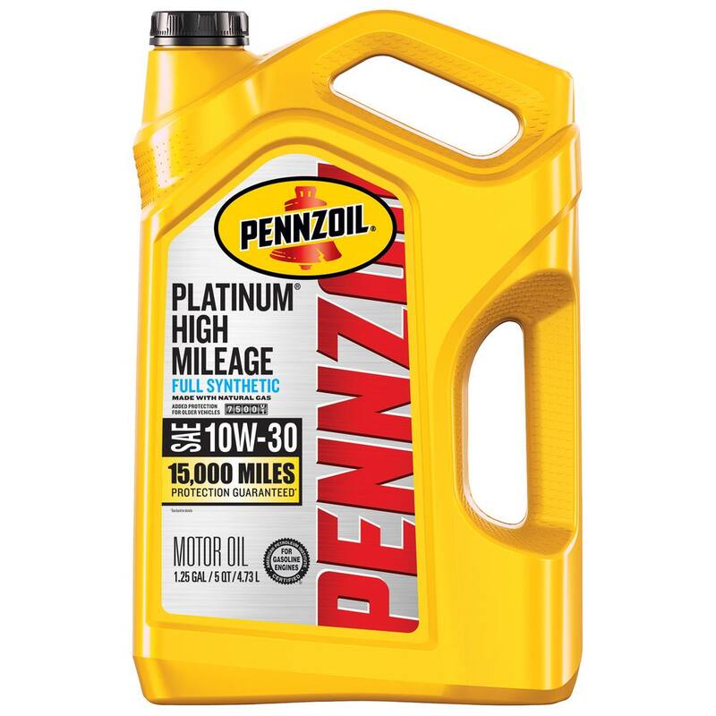 Pennzoil Platinum High Mileage SAE 10W-30 Full Synthetic Motor Oil 5 Qt. - 550045274