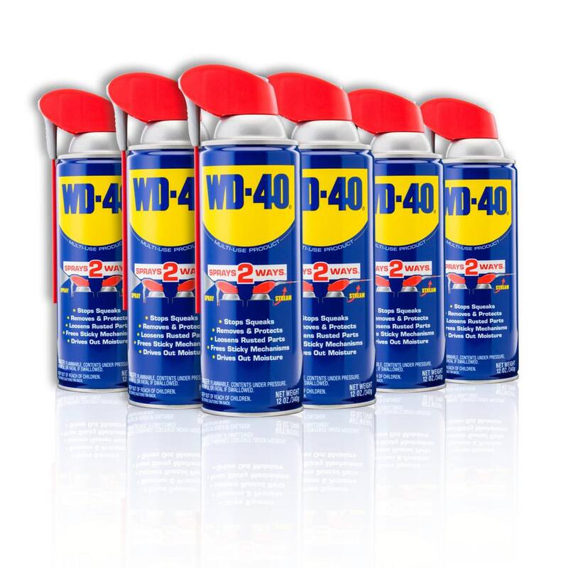 WD-40 12 oz. Original WD-40 Formula, Multi-Purpose Lubricant Spray with Smart Straw (6-Pack) - 611789