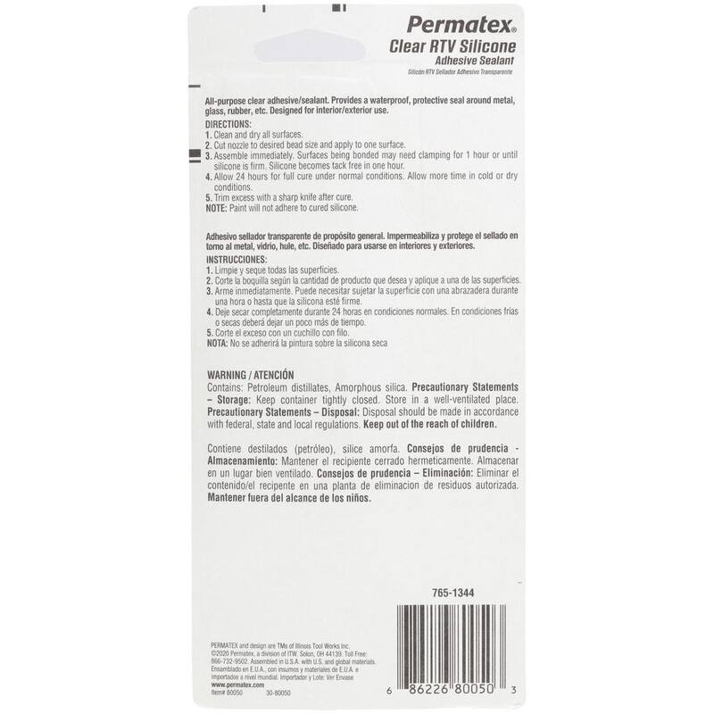 Permatex 3 oz. Clear Silicone Adhesive Sealant - 75151