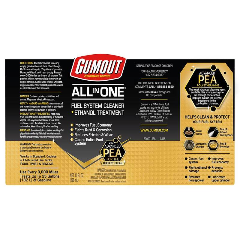 Gumout 10 oz. All-In-One Fuel System Cleaner + Ethanol Treatment - 510016
