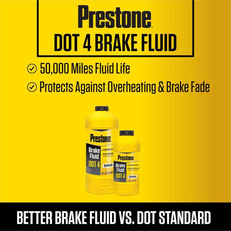 Prestone Dot 4-Brake Fluid, 12 fl. oz., Synthetic, 50,000 Mile - AS800Y