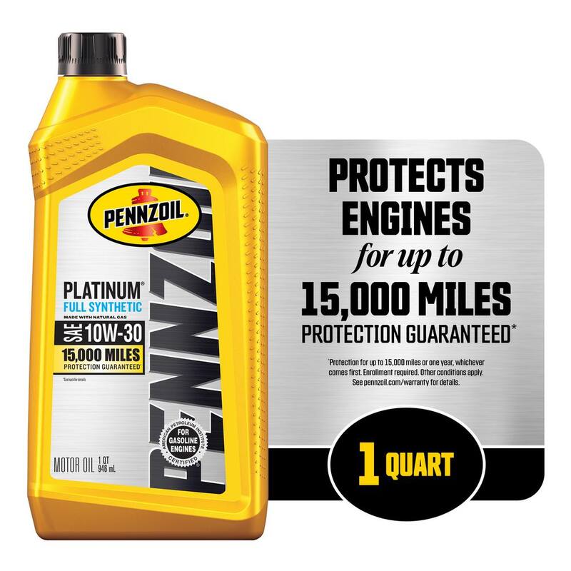 Pennzoil Platinum SAE 10W-30 Full Synthetic Motor Oil 1 Qt. - 550022687