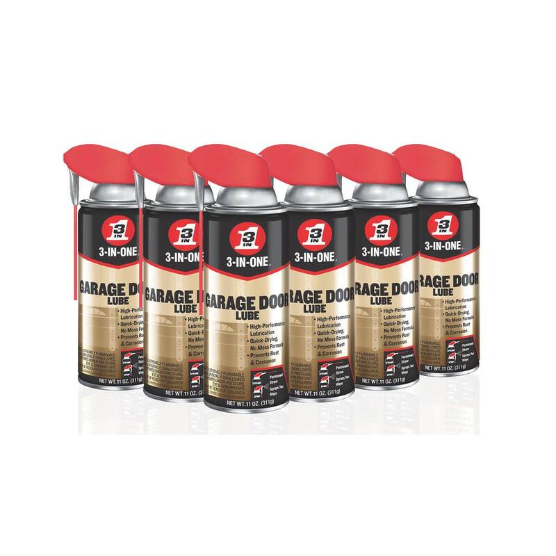 3-IN-ONE 11 oz. Garage Door Lube with Smart Straw Spray (6-Pack) - 611871