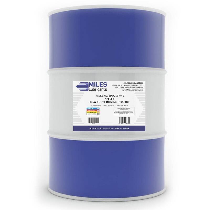 Miles Lubricants All Spec 15W-40 API CK-4, 55 Gal. Heavy Duty Diesel Motor Oil Drum - M00200201