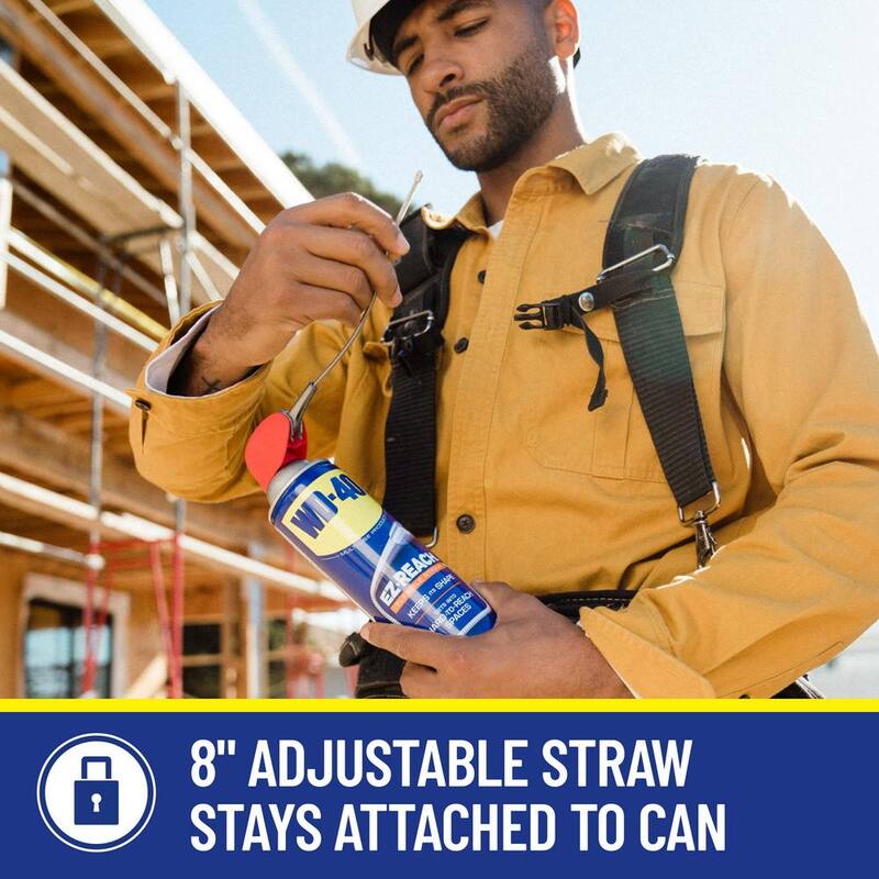 WD-40 14.4 oz. WD-40 EZ-REACH, Original WD-40 Formula, Multi-Purpose Lubricant Spray with 8 in. Flexible Straw (6-Pack) - 611901
