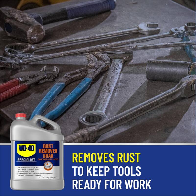 WD-40 SPECIALIST 1 Gal. Rust Remover Soak, Dissolves Rust Safely, Biodegradable - 300042