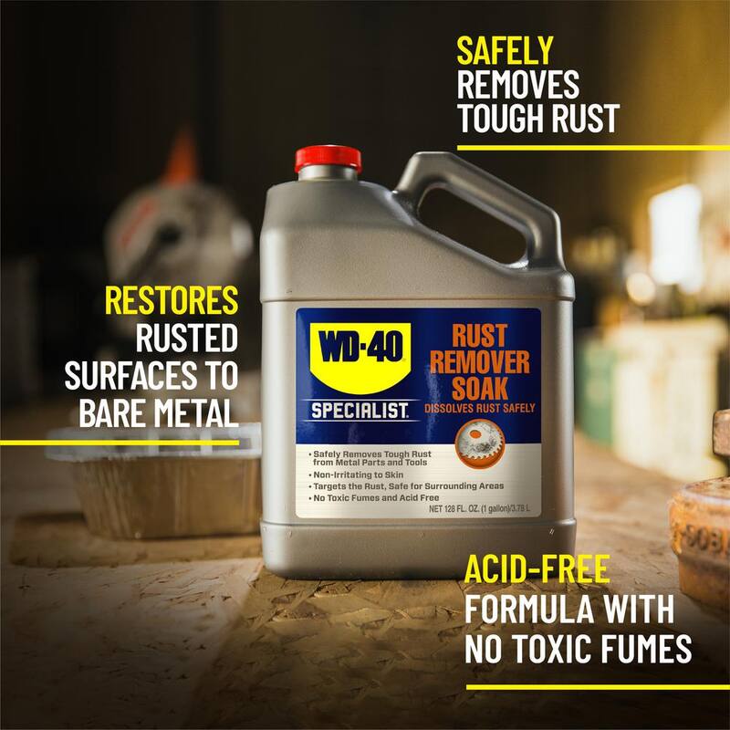 WD-40 SPECIALIST 1 Gal. Rust Remover Soak, Dissolves Rust Safely, Biodegradable - 300042