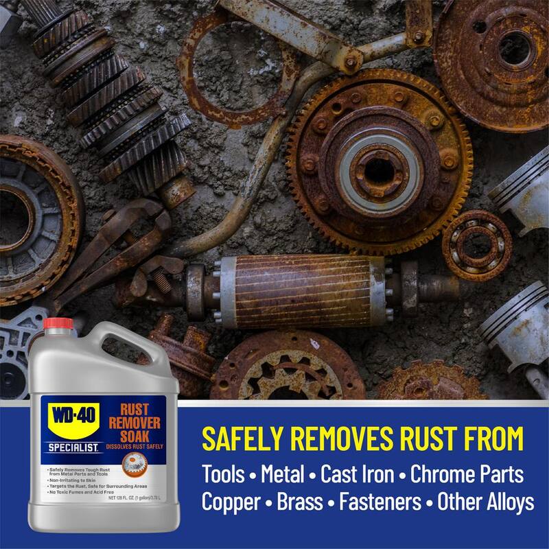 WD-40 SPECIALIST 1 Gal. Rust Remover Soak, Dissolves Rust Safely, Biodegradable - 300042