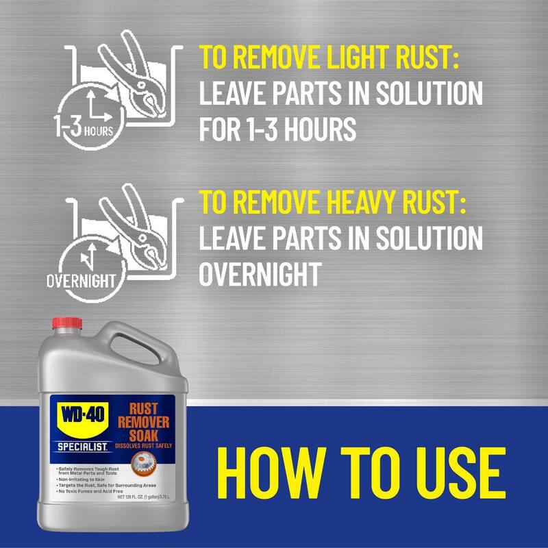 WD-40 SPECIALIST 1 Gal. Rust Remover Soak, Dissolves Rust Safely, Biodegradable - 300042
