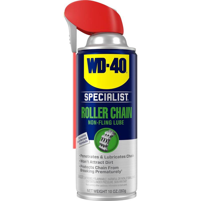 WD-40 SPECIALIST 10 oz. Roller Chain Lube, Non-Fling Lubricant with Smart Straw Spray - 30049