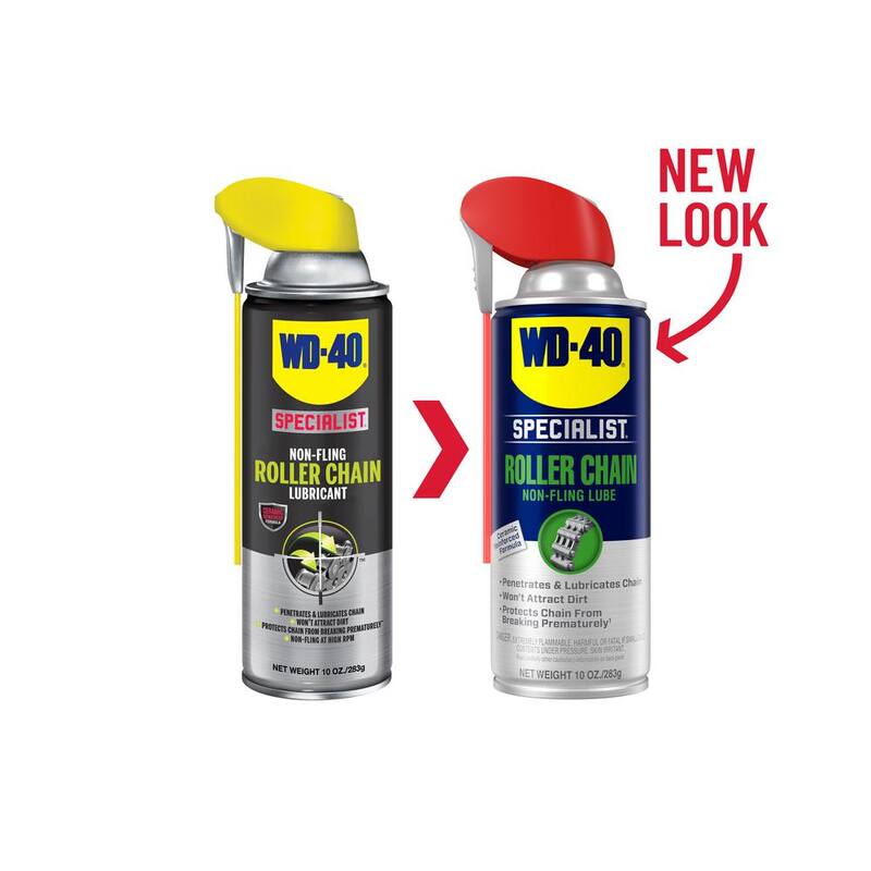 WD-40 SPECIALIST 10 oz. Roller Chain Lube, Non-Fling Lubricant with Smart Straw Spray - 30049