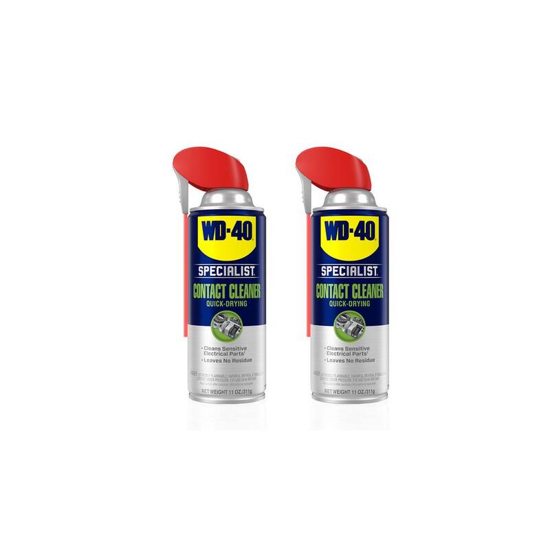 WD-40 SPECIALIST 11 oz. Contact Cleaner, Quick-Drying Electric Equipment Cleaner with Smart Straw (2-Pack) - 611918