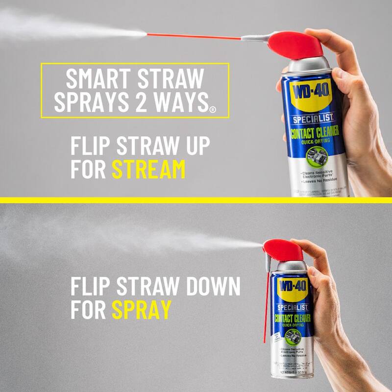 WD-40 SPECIALIST 11 oz. Contact Cleaner, Quick-Drying Electric Equipment Cleaner with Smart Straw (2-Pack) - 611918