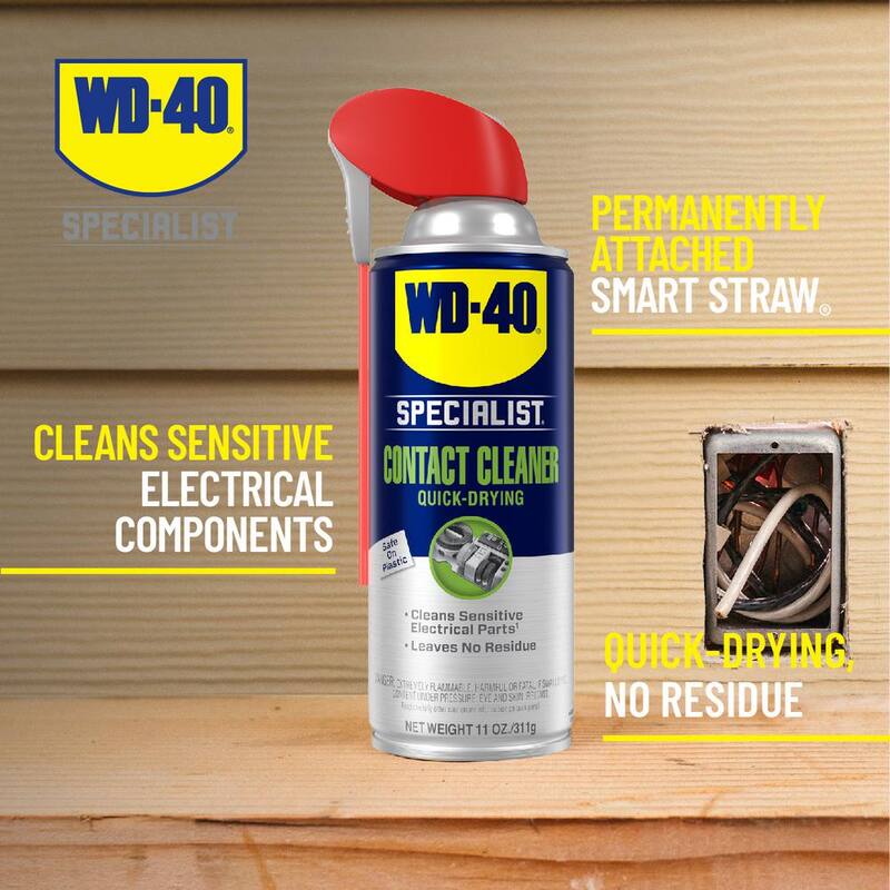 WD-40 SPECIALIST 11 oz. Contact Cleaner, Quick-Drying Electric Equipment Cleaner with Smart Straw (2-Pack) - 611918