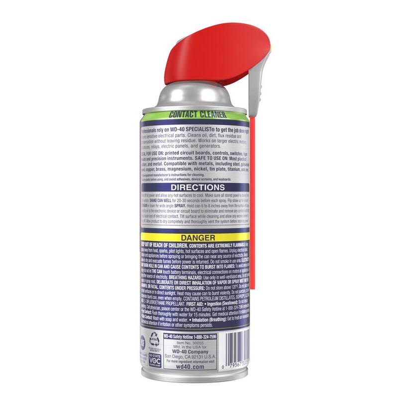 WD-40 SPECIALIST 11 oz. Contact Cleaner, Quick-Drying Electric Equipment Cleaner with Smart Straw (2-Pack) - 611918