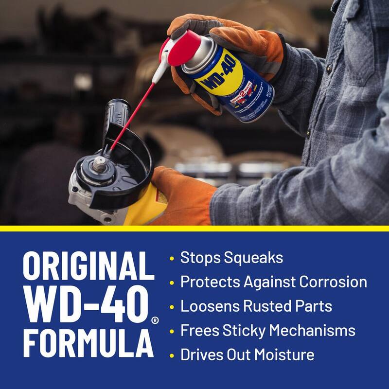 WD-40 8 oz. Original WD-40 Formula, Multi-Purpose Lubricant Spray with Smart Straw (2-Pack) - 490024