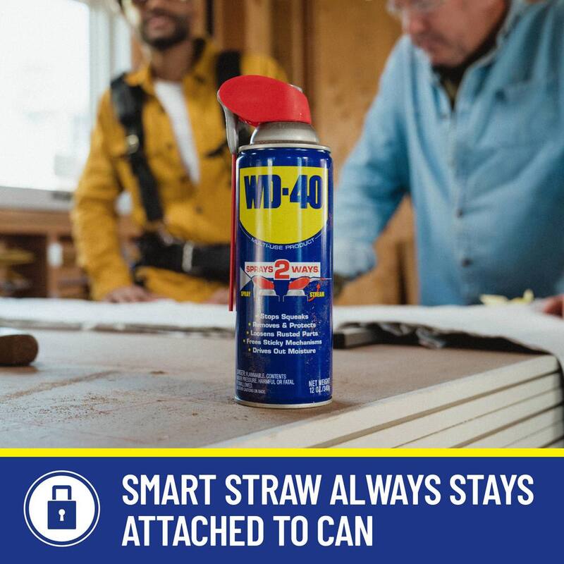 WD-40 8 oz. Original WD-40 Formula, Multi-Purpose Lubricant Spray with Smart Straw (2-Pack) - 490024