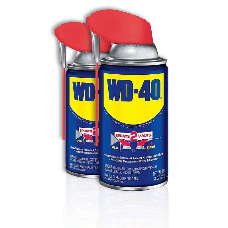 WD-40 8 oz. Original WD-40 Formula, Multi-Purpose Lubricant Spray with Smart Straw (2-Pack) - 490024