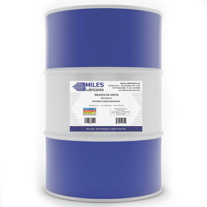 Miles Lubricants Milesyn SB 10W30 API GF-5/SN 55 Gal. Synthetic Blend Motor Oil Drum - M00100301