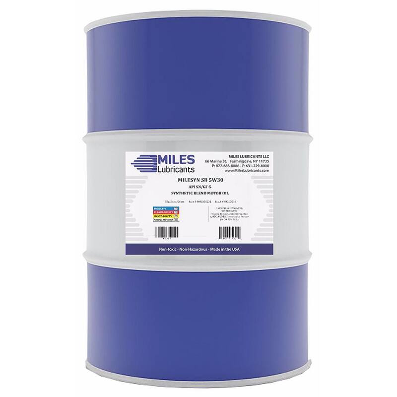 Miles Lubricants Milesyn SB 5W30 API GF-5/SN 55 Gal. Synthetic Blend Motor Oil Drum - M00100201