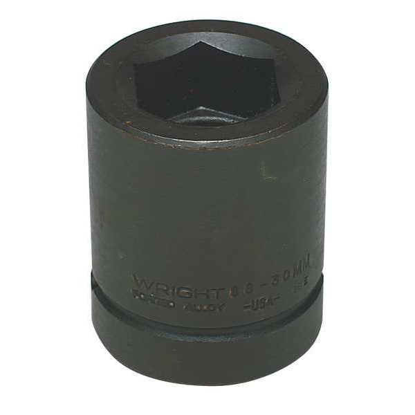 Wright Tool 1 in Drive Impact Socket 100 mm Size 6 pt Standard Depth, Black Oxide - 88-100MM