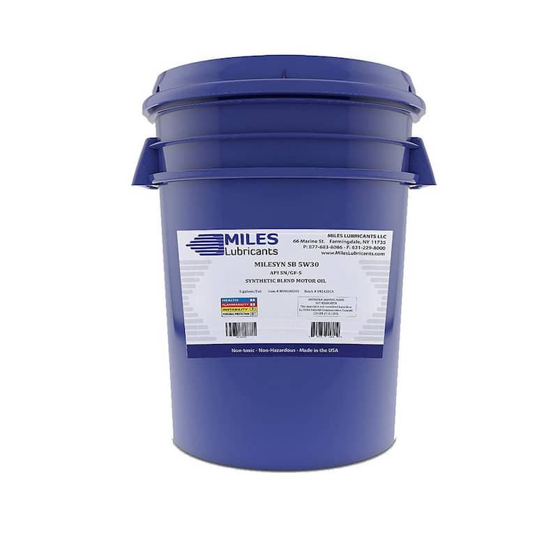 Miles Lubricants Milesyn SB 5W30 API GF-5/SN 5 Gal. Synthetic Blend Motor Oil Pail - M00100203