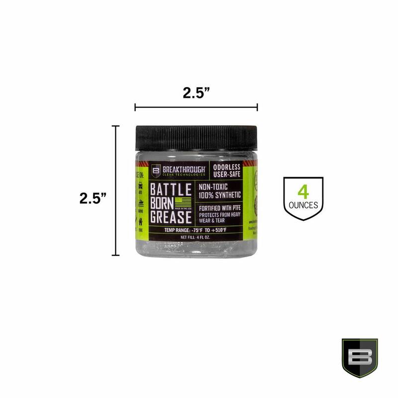 B BREAKTHROUGH CLEAN TECHNOLOGIES BCT Battle Born Grease w/PTFE, 4 oz. Jar, Clear - BTG-4OZ