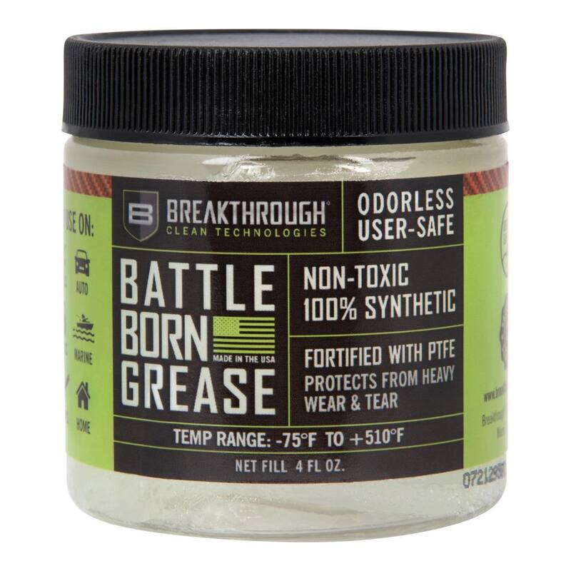 B BREAKTHROUGH CLEAN TECHNOLOGIES BCT Battle Born Grease w/PTFE, 4 oz. Jar, Clear - BTG-4OZ