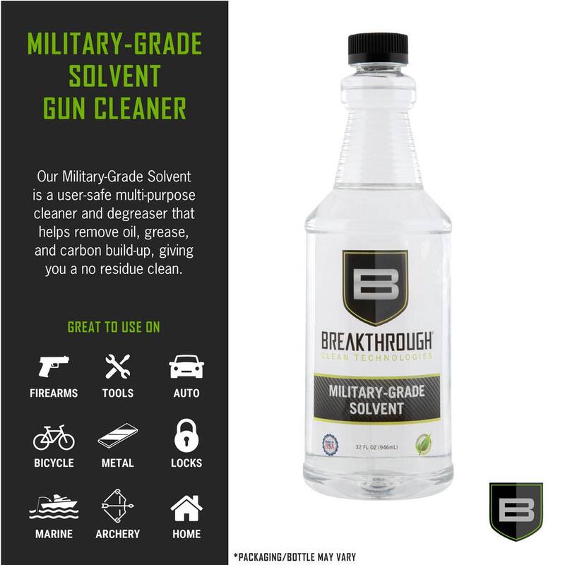 B BREAKTHROUGH CLEAN TECHNOLOGIES 32 oz. BCT Military-Grade Solvent Bottle Clear - BTS-32OZ