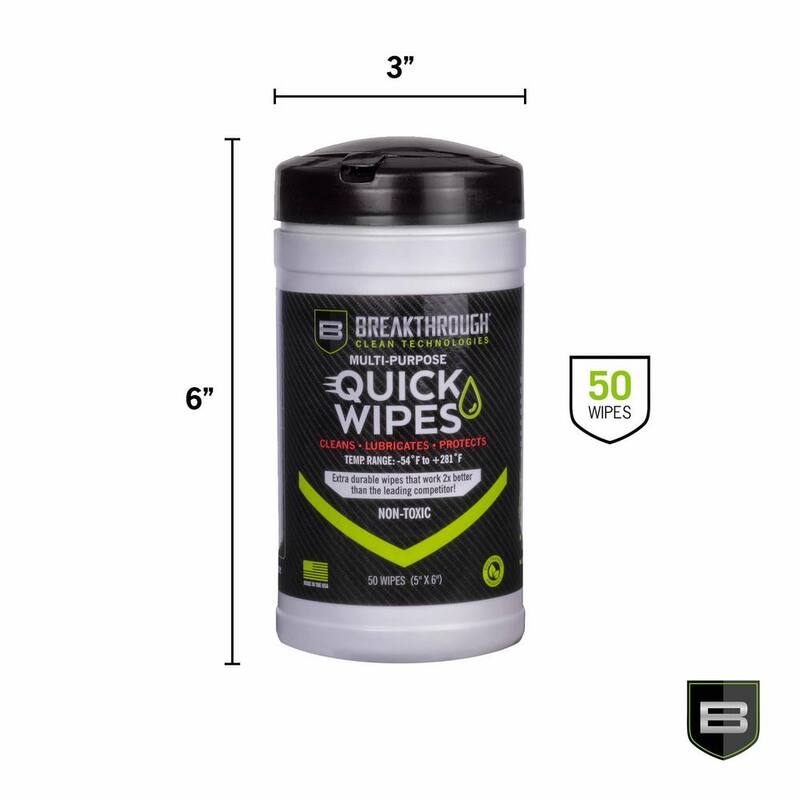 B BREAKTHROUGH CLEAN TECHNOLOGIES BCT Multi-Purpose CLP Quick Wipes, 5 in. x 6 in., 50-Pack Canister - BT-CLP-QW-50