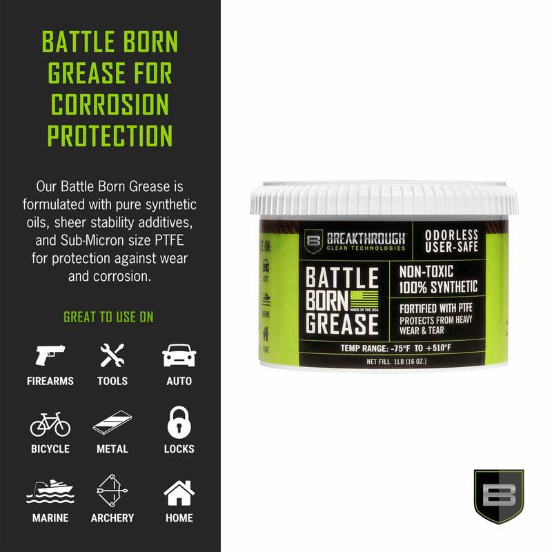 B BREAKTHROUGH CLEAN TECHNOLOGIES 1 lbs. BCT Battle Born Grease with PTFE Tub Clear - BTG-1LB
