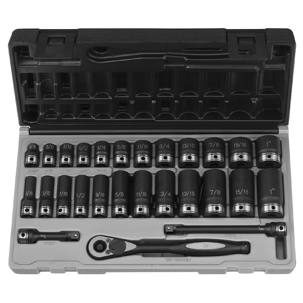 Grey Pneumatic SKT SET 3/8" 27 PC FRACT STD&DP DUO IM - GP81627RD