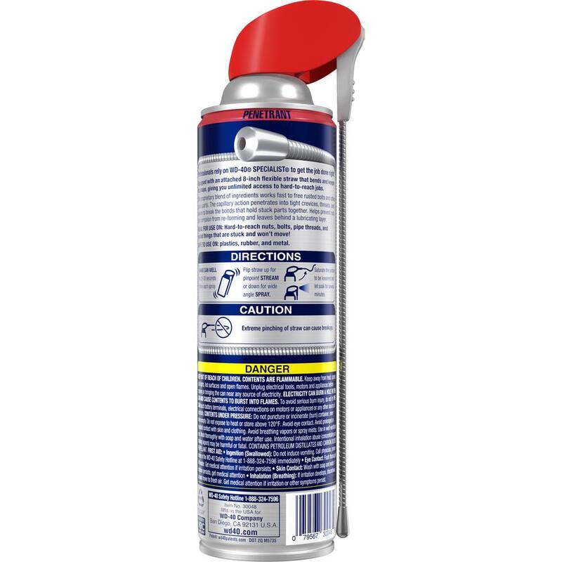 WD-40 SPECIALIST 13.5 oz. Penetrant with EZ Reach, Fast Acting Formula with Flexible Straw Spray (2-Pack) - 612069