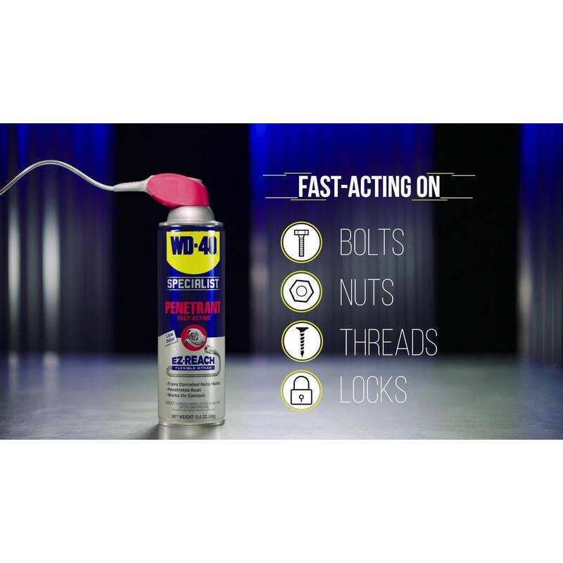 WD-40 SPECIALIST 13.5 oz. Penetrant with EZ Reach, Fast Acting Formula with Flexible Straw Spray (2-Pack) - 612069
