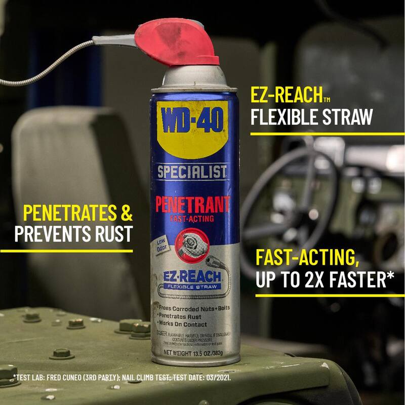 WD-40 SPECIALIST 13.5 oz. Penetrant with EZ Reach, Fast Acting Formula with Flexible Straw Spray (2-Pack) - 612069