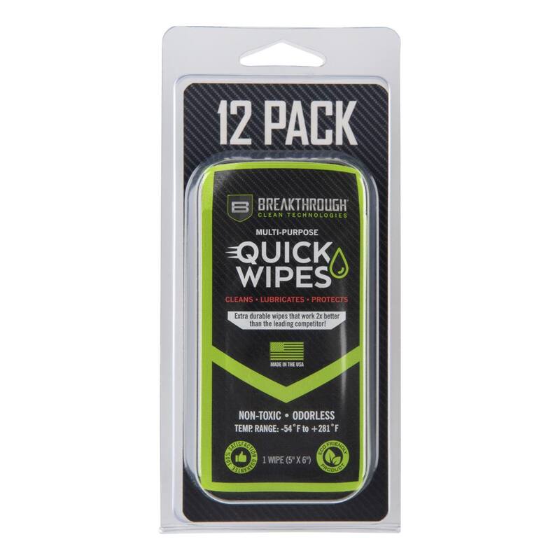 B BREAKTHROUGH CLEAN TECHNOLOGIES Multi-Purpose CLP Quick Wipes, 5 in. x 6 in., 12-Pack - BT-CLP-QW-12PK